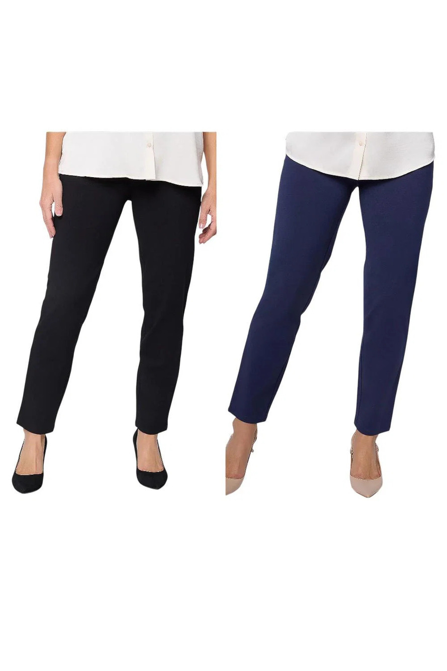 Women with Control Women`s 2-pack Slim Ankle Icon Pant Blk/Navy - Plus